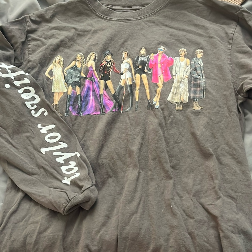 Taylor Swift eras up to evermore grey long sleeve size large
